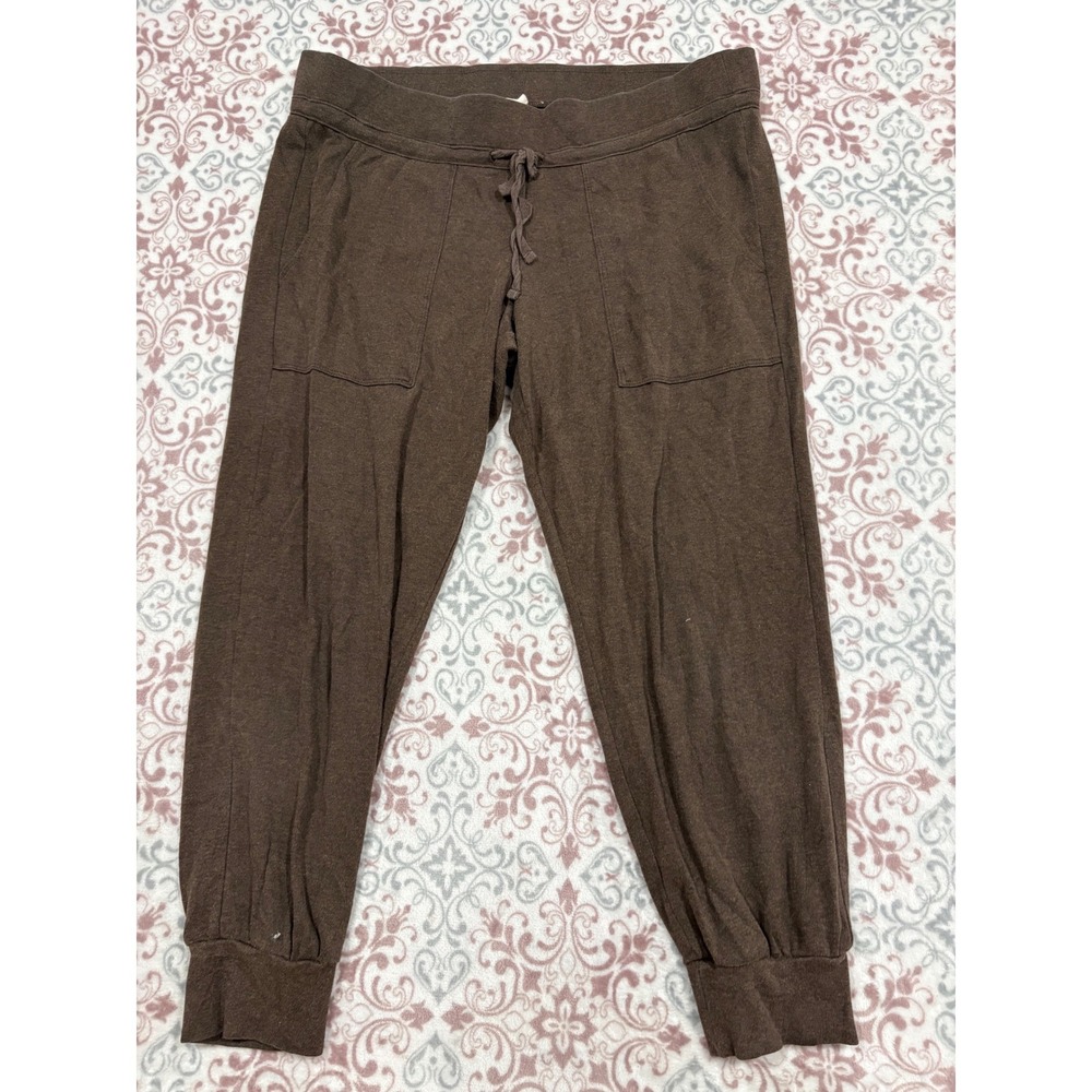 Old Navy Womens Joggers Brown Knit Drawstring Patch Pocket Sweatpants Large